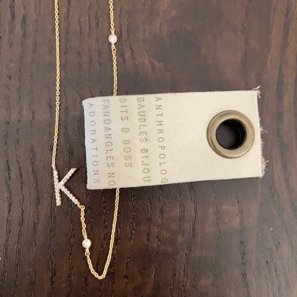 NWT Anthropologie Initial K Necklace